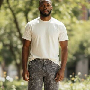 Carbon 2 Cobalt Shorts Mens 32 Gray Linen Blend Tropical 8 in Inseam